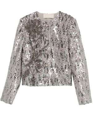 Elie Saab Jacke mit Pailletten - Grau