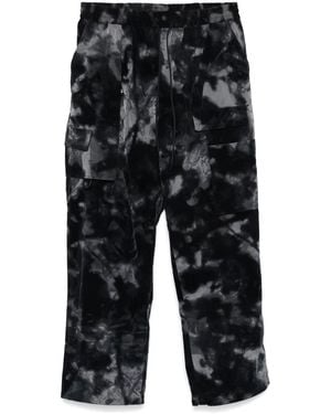 Y-3 Abstract-Print Wide-Leg Trousers - Black