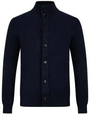 Moorer Arquato Cashmere High-Neck Cardigan - Blue