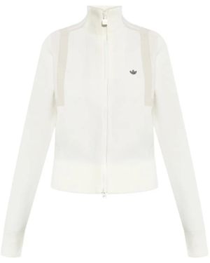 adidas Zip-Front Ribbed Cardigan - White
