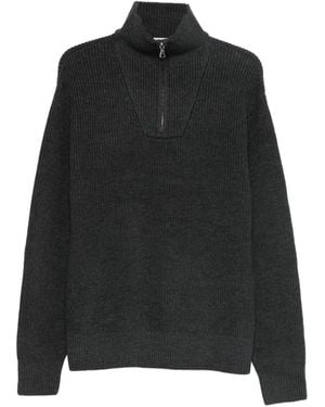 Officine Generale Half-Zip Jumper - Black