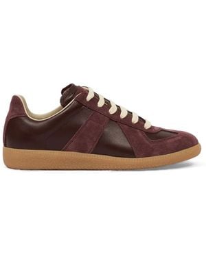 Maison Margiela Replica Leather Trainers - Brown