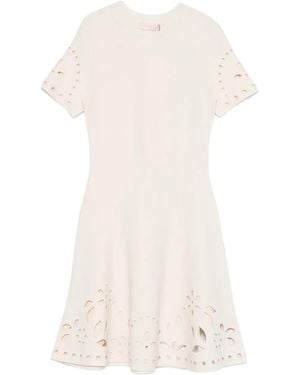 Ulla Johnson Robe Courte À Découpes Au Laser - Blanc