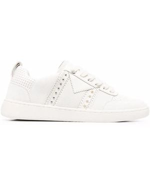 Maje Furious Studded Leather Sneakers - White