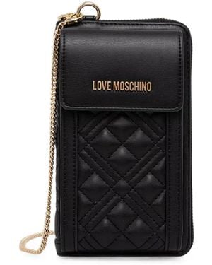 Love Moschino Quilted Logo-Plaque Wallet - Black