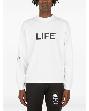 Death Cigarettes Life Long-Sleeve T-Shirt - White