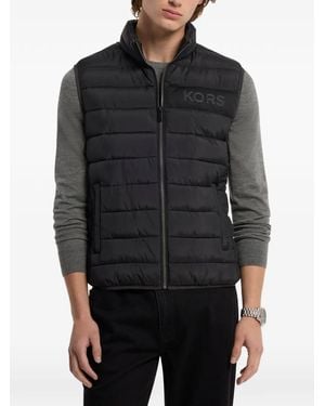 Michael Kors Gilet Trapuntato Con Logo - Nero