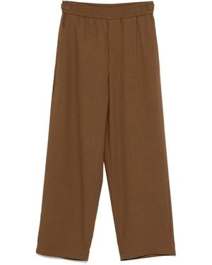 Ami Paris Elastic-Waist Pants - Brown