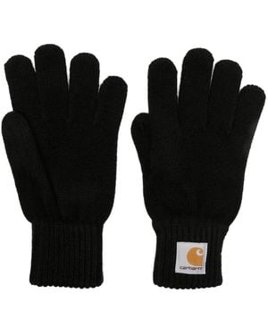 Carhartt Logo-Patch Knitted Gloves - Black