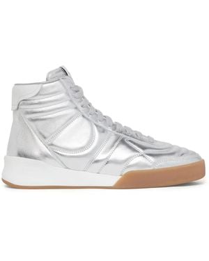 Courreges Mid Club 02 Leather Trainers - White