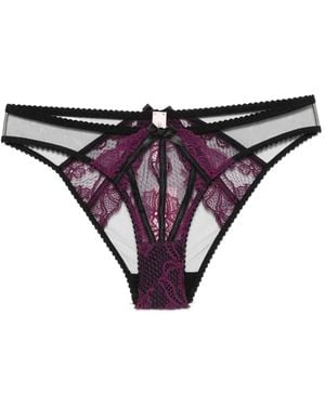 Agent Provocateur Rozlyn Lace-Paneled Briefs - Purple