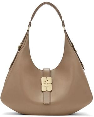 Ganni Large Kat Shoulder Bag - Natural