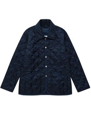 Comme des Garçons X Lavenham Quilted Diamond-Pattern Jacket - Blue