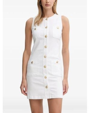 Liu Jo Short Dress With Logo Buttons - White