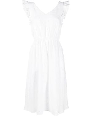Paul Smith Embroidery-Detail Ruffled Dress - White
