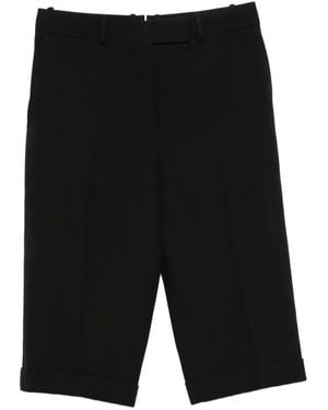 Tom Ford Pressed-Crease Turned-Up Trousers - Black