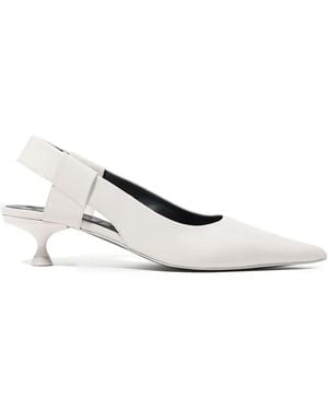 Bimba Y Lola Slingback Leather Court Shoes - White
