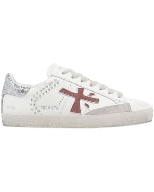 Premiata Stevend 7607 Logo Studded Trainers - ホワイト