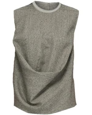 Rick Owens Top Subhuman Drapeado Sin Mangas - Gris