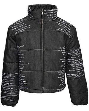 Who Decides War Signature Scripture Puffer Jacket - Black