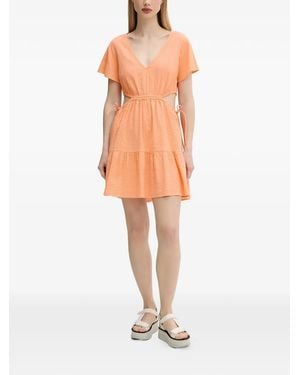 Rip Curl Cala Vadella Cut-Out Tiered Mini Dress - White