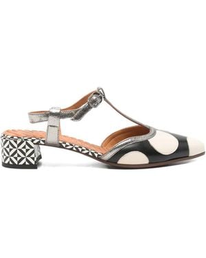Chie Mihara Hamel T-Bar Heeled Court Shoes - White