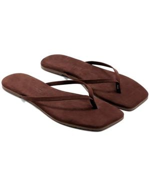 TKEES Lily Suede Flip-Flops - Brown