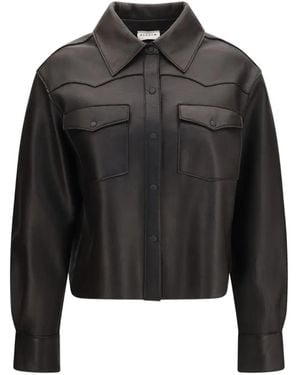 P.A.R.O.S.H. Western-Yoke Leather Jacket - Black