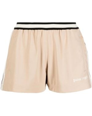 Palm Angels Side Stripe Track Shorts - Natural