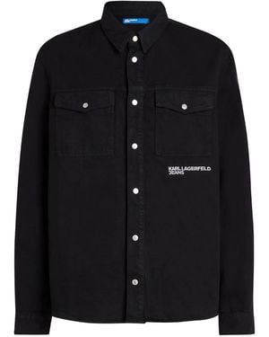 KARL LAGERFELD Fitted Knit Top With Smooth Texture - Black