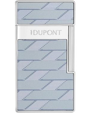 ST Dupont Metallic-Patterned Lighter - Blue