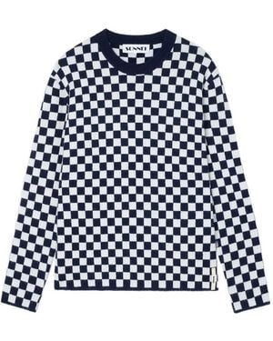 Sunnei Pullover Mit Schachbrettmuster - Blau