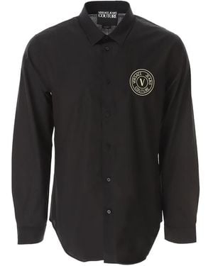 Versace Jeans Couture Hemd Mit Logo-Stickerei - Schwarz