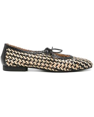 Gioseppo Worden Woven-Design Bow-Detail Ballet Flats - White