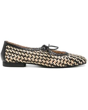 Gioseppo Worden Woven-Design Bow-Detail Ballet Flats - White