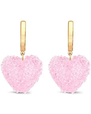 Crystal Haze Jewelry Jelly Heart Earrings - Pink