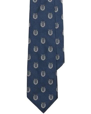 Ralph Lauren Crest-Motif Silk Tie - Blue
