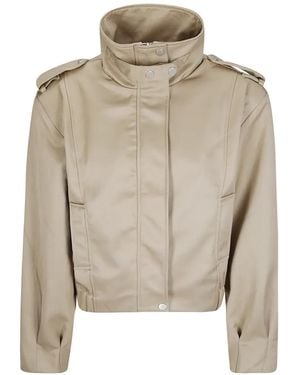 Source Unknown High-Neck Bomber Jacket - Natural