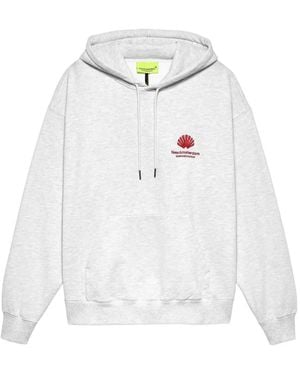 New Amsterdam Sudadera Con Capucha Y Logo Bordado - Blanco