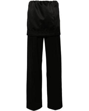 ALAINPAUL Layered Wool Track Trousers - Black