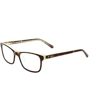 Fossil Tortoiseshell-Effect Rectangle-Frame Glasses - White