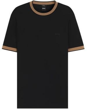 BOSS Camiseta con ribete en contraste - Negro