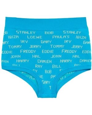 Loewe Pantalones cortos con texto estampado - Azul