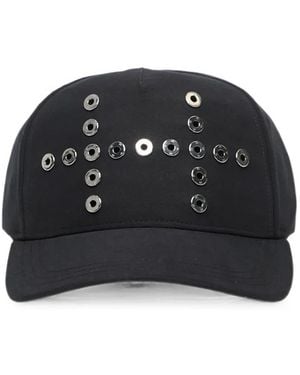 HELIOT EMIL Kynee Eyelet-Embellished Cap - Black