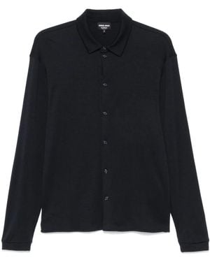 Giorgio Armani Long-Sleeve Cashmere Shirt - Black