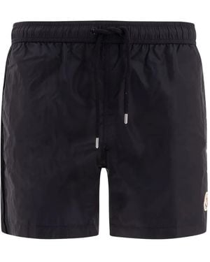 Moncler Logo-Patch Swim Shorts - Blue