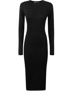 hinnominate Midikleid aus geripptem Strick - Schwarz
