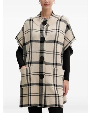 Joseph Ribkoff Abrigo A Cuadros Con Botones - Gris