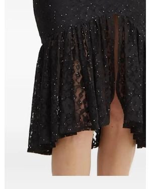 Guess Lace Ruffled Midi Skirt - Black