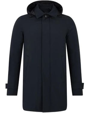 Herno Parka Impermeabile Con Cappuccio - Blu